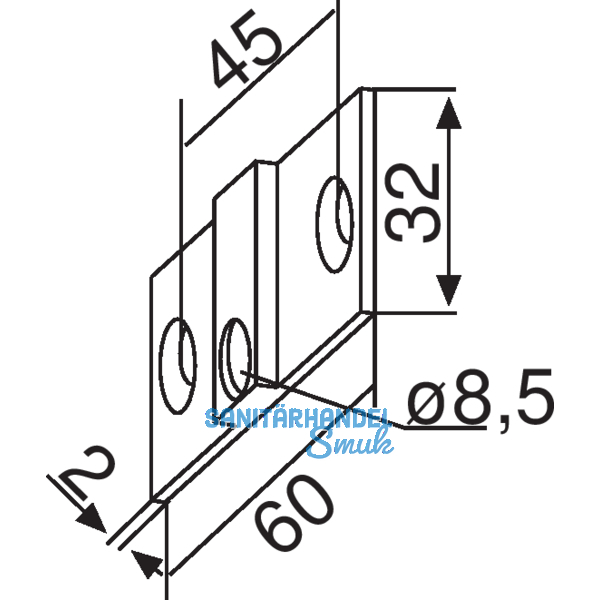 Befestigungslaschen zu PT30, Aluminium silber eloxiert