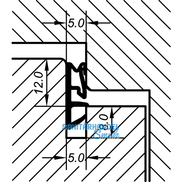 Flgelfalzdichtung ACF 5000 H, Kunststoff schwarz