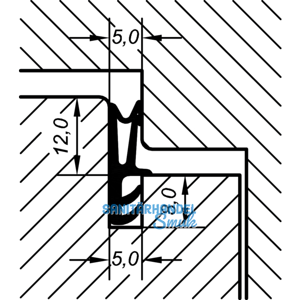 Flgelfalzdichtung EV 4150, Kunststoff beige
