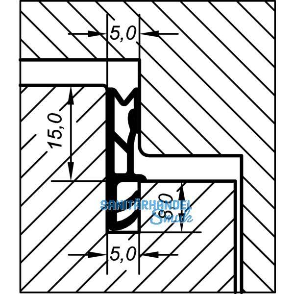Flgelfalzdichtung EV 5250, Kunststoff wei