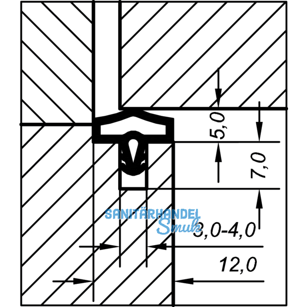 Trdichtung EV 0680 KS, Kunststoff rustikalbraun