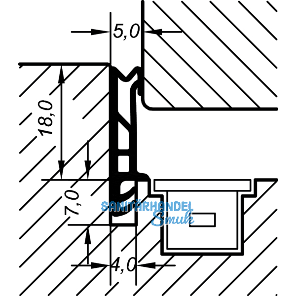 berschlagdichtung ACF 5855, Kunststoff wei