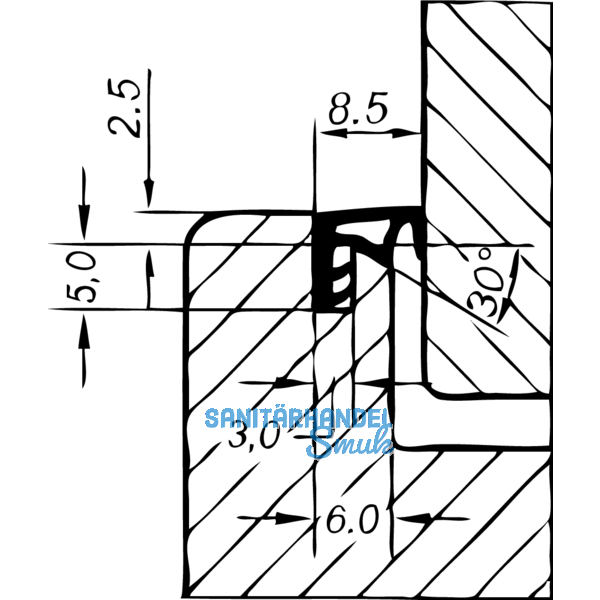 berschlagdichtung ACF 5891, Kunststoff wei