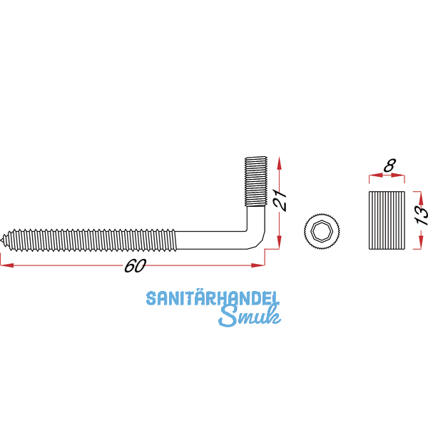 Schraubhaken Regalaufhnger Trabant, Tragkraft 25 kg, Stahl vernickelt
