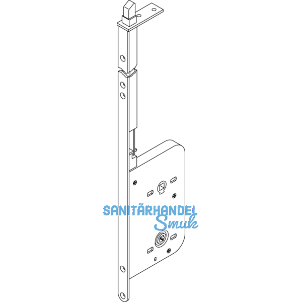 Schiebetr Stangenschloss Silent Stop, WC, DM 60, Stulp 315 x 16 mm, verzinkt