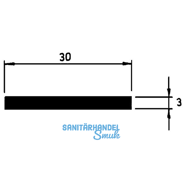 Schlagleiste flach 30 mm, L 2500 mm, Kunststoff wei