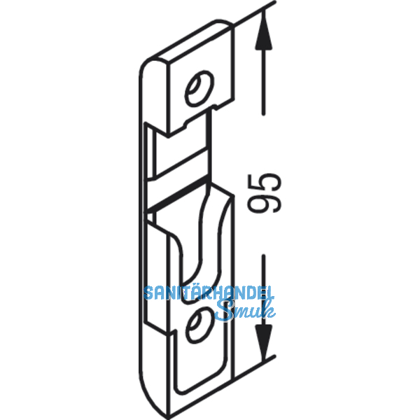 Schlieteil fr Rollzapfen, Stulp 20 mm, Falz 4 mm, verzinkt silberfrbig