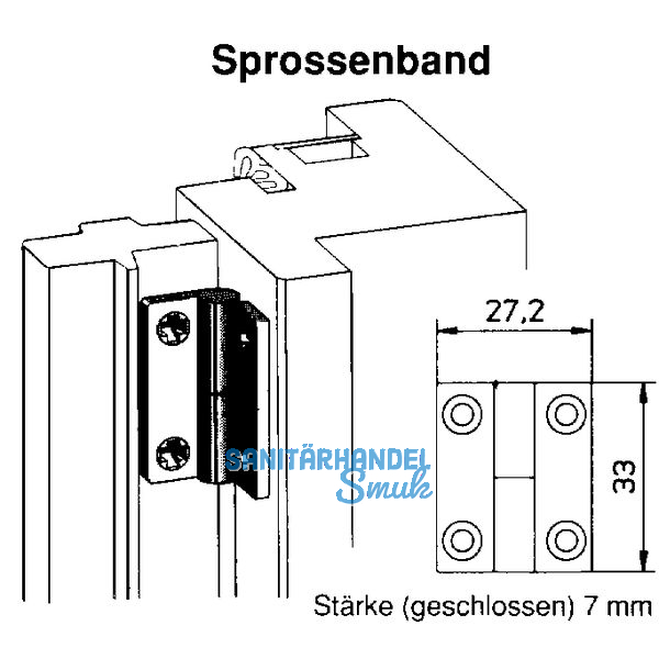 Sprossenband fr Sprossenrahmen, rechts, Kunststoff wei (11472)