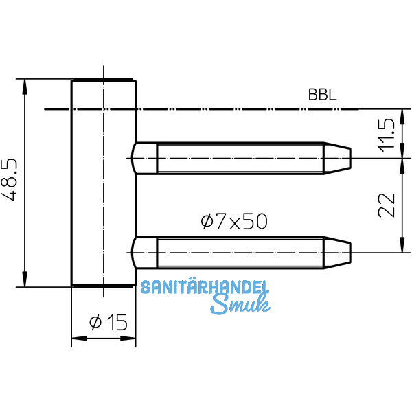 Trband Rahmenteil V 4400 WF, Bandhhe 48,5 mm, Stahl verzinkt