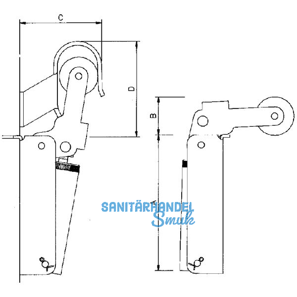 Trschlieer Justor, Gr. FR 3, Trbreite - 1300 mm, Edelstahl