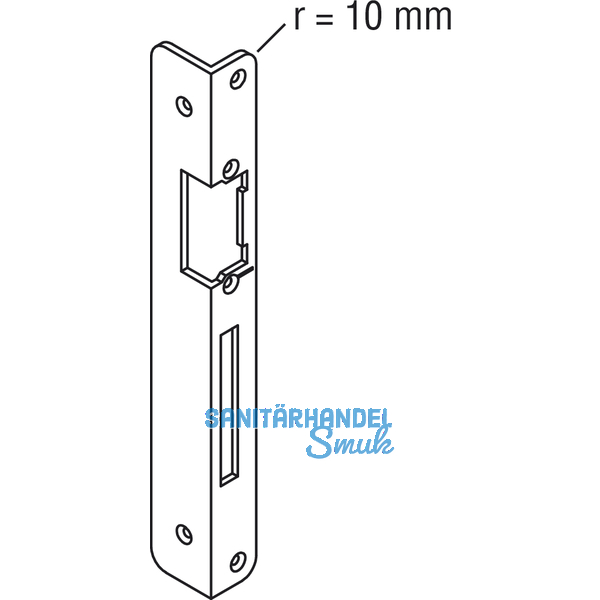 Winkelschlieblech f. GU Secury f. E-Trffner/AT-Stck, rechts, verzinkt silber