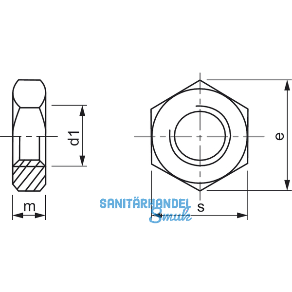 DIN 934/ 8 M 5 verzinkt Sechskantmutter