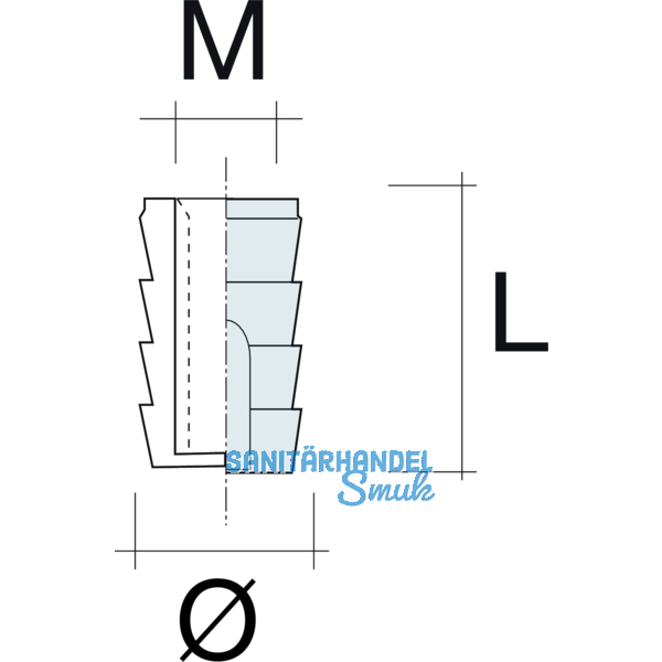 Einschlagmuffe M6; 10,6 x 11 mm; Kunststoff
