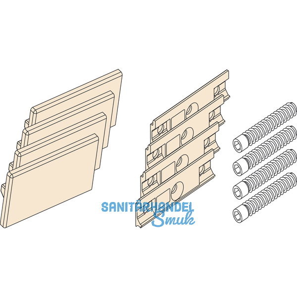 EKU REGAL - C Abdeckkappen Set zu DoppeL - Laufschiene, Kunststoff grau