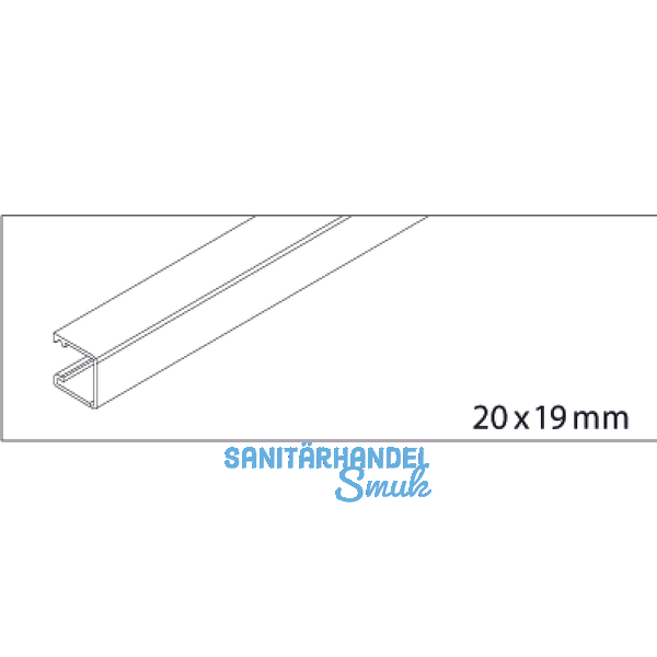 EKU REGAL - B 25 FS Vertikalprofil, Alu, eloxiert, seitlich Aufclipsen, L - 2500