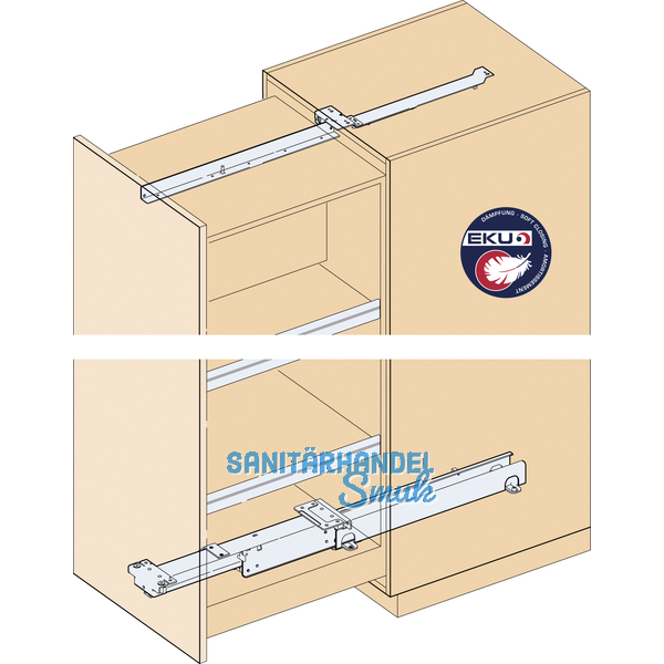 EKU-FORTE Schrankauszug Lnge 880 mm, Tiefe 885 mm, KB lichtgrau RAL 7035