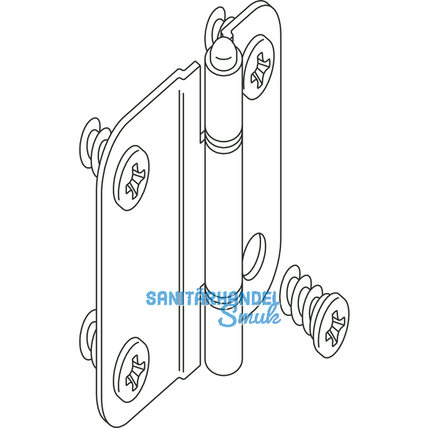 HAWA Multifold 30/W Mittelscharnier, Stahl matt vernickelt