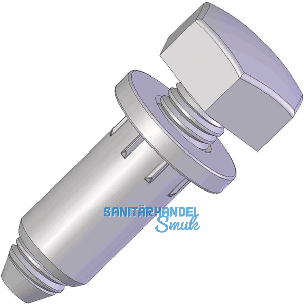 Hhenverstellschraube M6 mit Einbohrmuffe und Abdeckkappe,