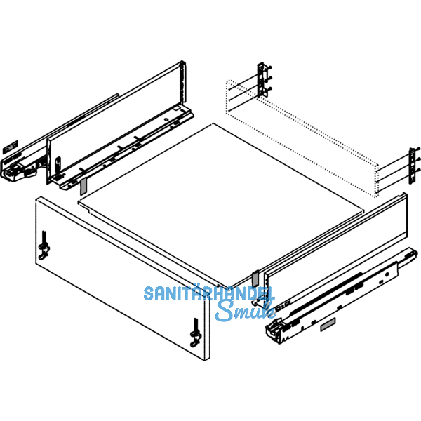 BLUM LEGRABOX pure SET H K, TIP-ON, 40kg, NL 550, Oriongrau