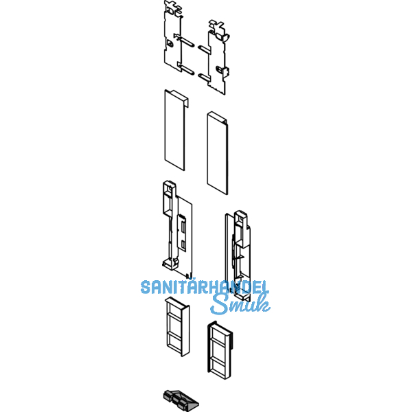 BLUM LEGRABOX Fronthalter Innenauszug m. Einschubelement H C, Oriongrau