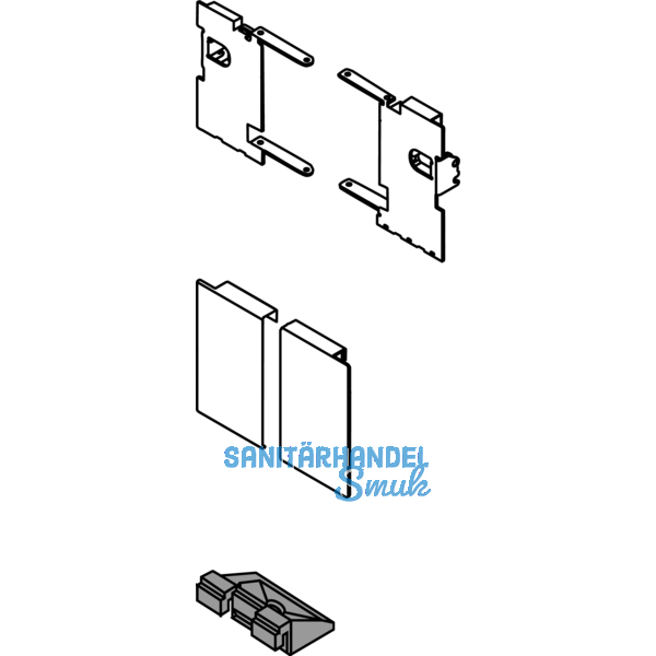 BLUM LEGRABOX Fronthalter Innenschubkasten H M, Oriongrau-matt