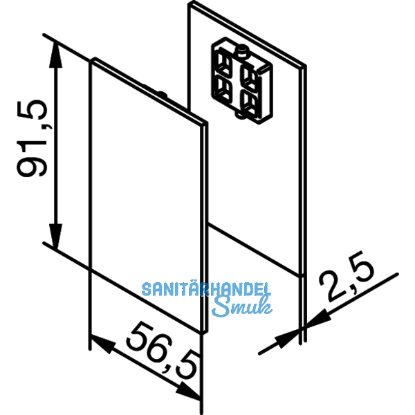 Abdeckkappen fr Abstandsprofil Edelstahl-Effekt fr Glas