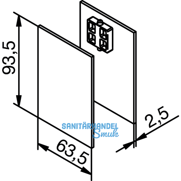 Abdeckkappen fr Aufnahmeprofil Glas-Seitenteil Edelstahleffekt