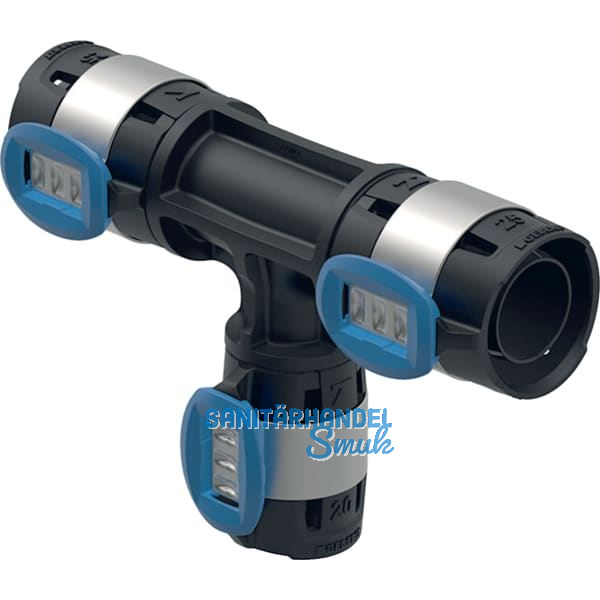 GE FlowFit T-Stck red. PPSU d25-16-20