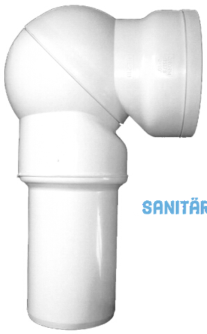 HL210P WC-Anschl.bogen Dm100mm PVC m. Drehgelenk