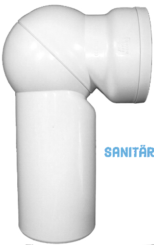 HL210.WE WC-Anschl.bogen DN110 m. Drehgelenk, wei