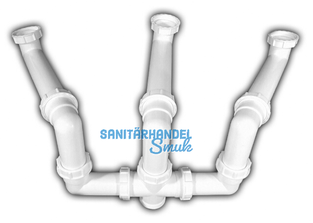 HL28 Abl.verb. DN40x6/4' f. Doppelsplen m. Restebecken