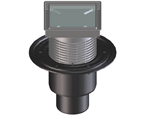 HL310N Bodenabl. DN50/75/110 senkr 132x132mm/112x112mm befliesbar