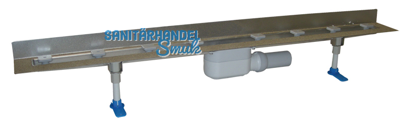 HL50W.0/130 Edelstahl Duschrinne mit Wandzarge, Lnge 1300mm, oh