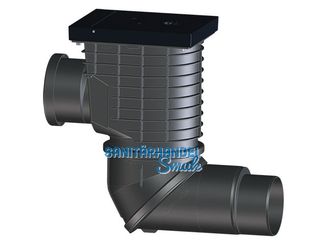 HL600NGHO Regensinkkasten horizontal, Guss, DN110 Zu- und DN110/125 Abgang
