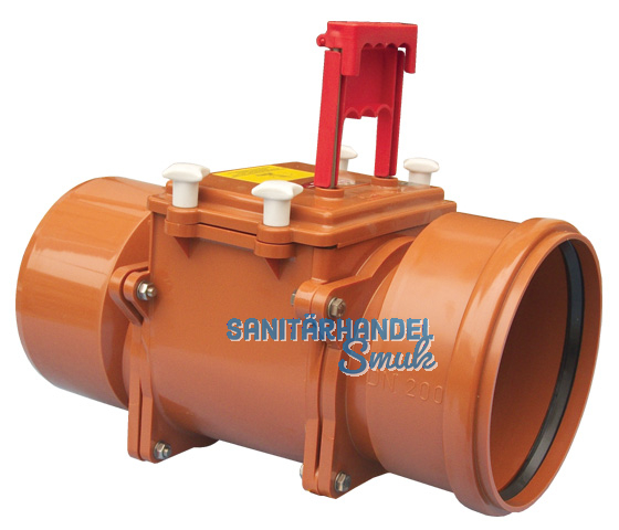 HL720.1 RStauverschl. DN200 m. Niroklappe u. Handabsperrung