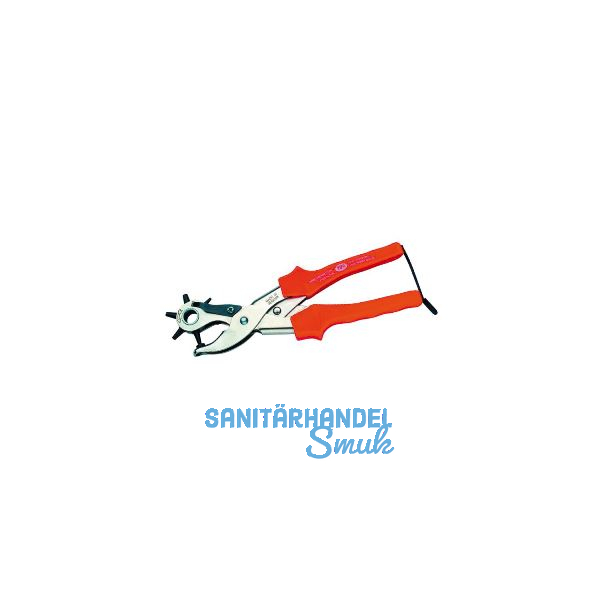 Revolverlochzange vernickelt mit sechs Pfeifen 220 mm