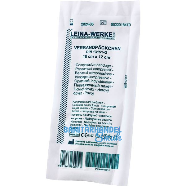 LEINA Verbandp�ckchen DIN 13151 10 cm x 12 cm