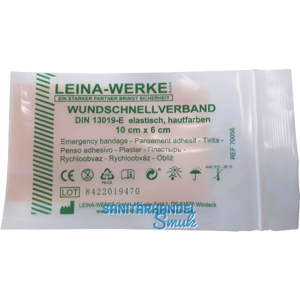 LEINA Wundschnellverband-EL 10 cm x 6 cm