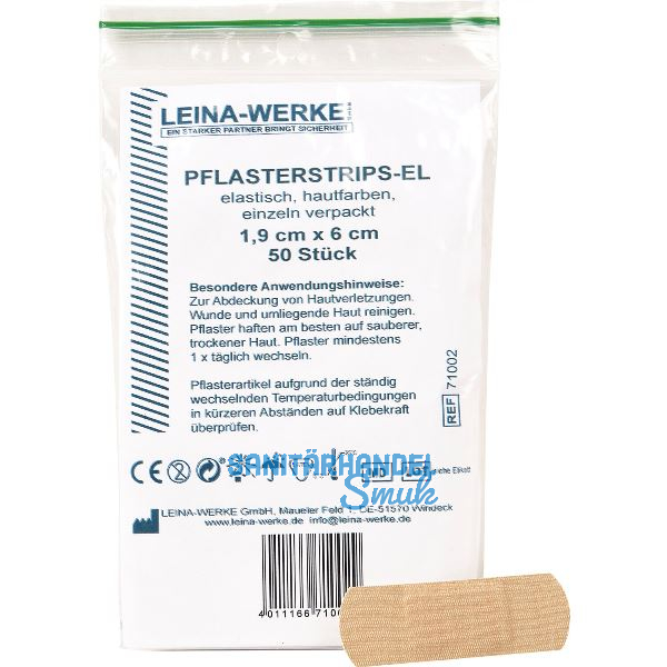LEINA Pflasterstrips elastisch Farbe hautfarben 1,9 cm x 6 cm