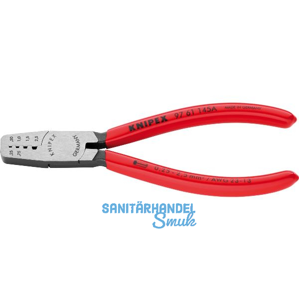 KNIPEX Crimpzange 9761145A f�r Aderendh�lsen 0,25-2,5 mm�, L=145 mm