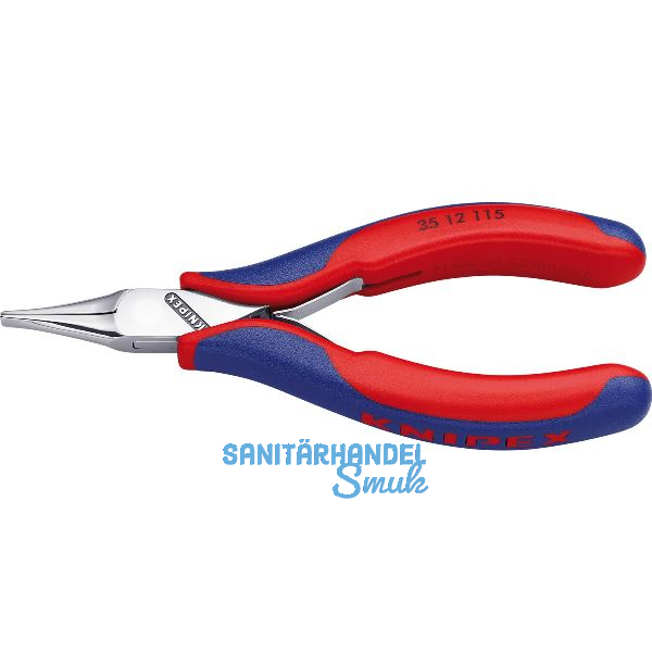 KNIPEX Elektronik Greifzange 3512 DIN 9655 flache Backen, 2K, L=115 mm