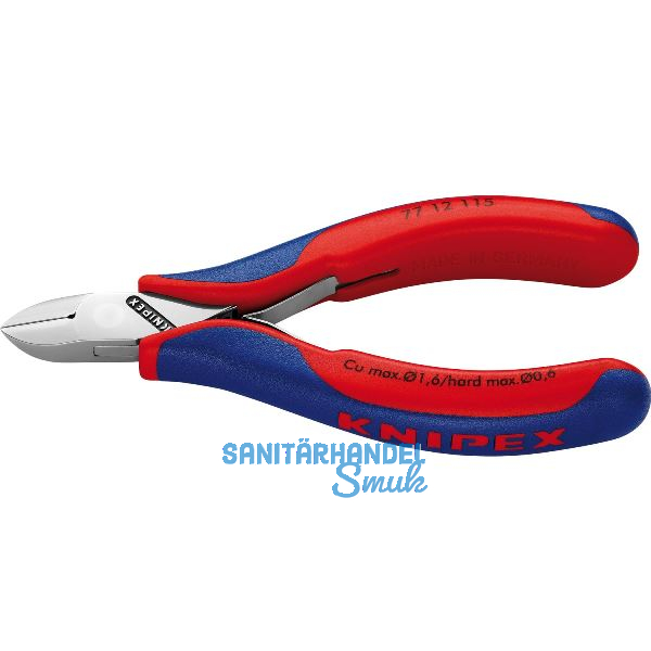 KNIPEX Elektronik-Seitenschneider 7712 DIN 9654 rund, mit Facette, Drahtklemme
