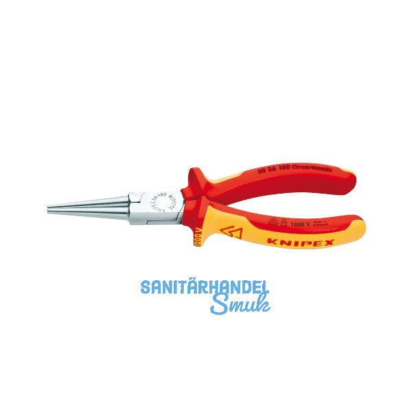 KNIPEX VDE Langbeck-Rundzange DIN 5745 lange, runde Backen L�nge 160 mm