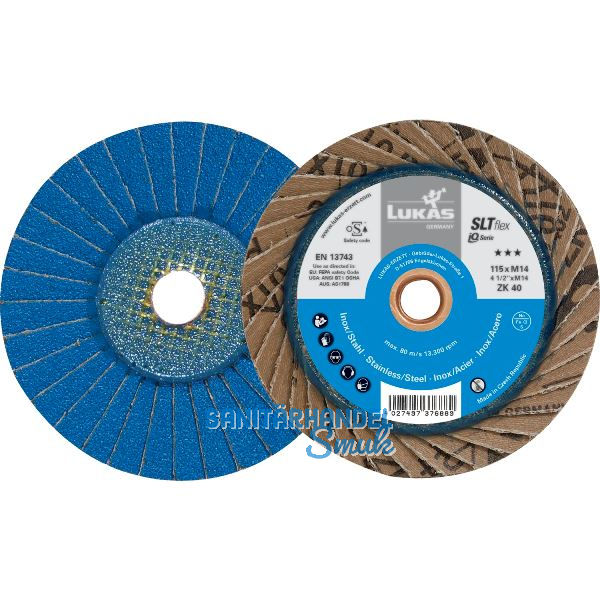 LUKAS Schleiflamellenteller SLTflex Zirkonkorund � 125 mm Korn 40