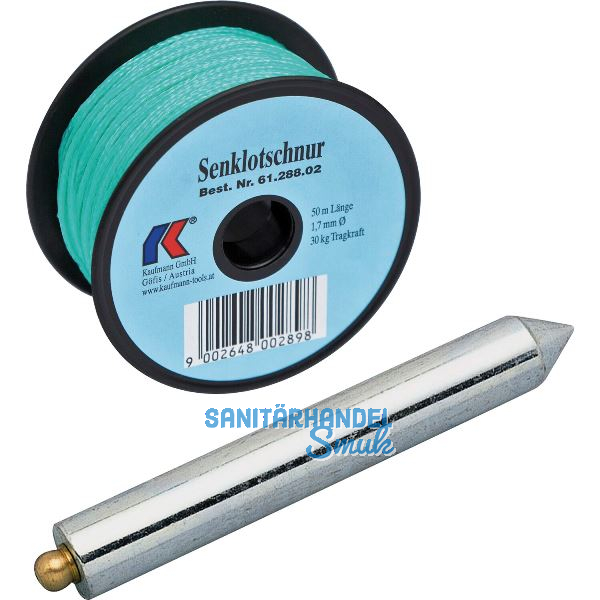 KAUFMANN Senklot Lange Form 230 Gramm mit Schnur gr�n � 1,7 mm L�nge 30 m