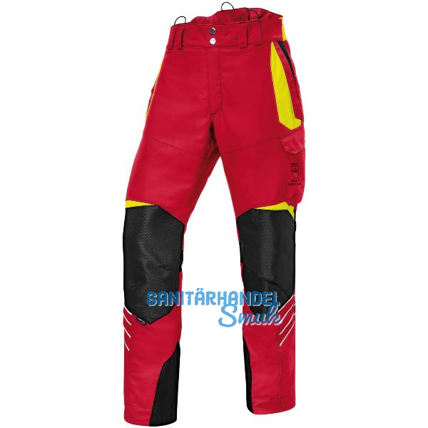 K�BLER Schnittschutzhose Forest rot/gelb L