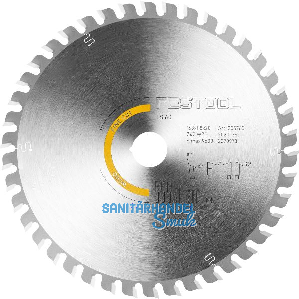 FESTOOL Feinzahn Kreiss�geblatt HW � 168x1,8x20 Z�hne 42 Wechselzahn