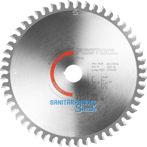FESTOOL Spezial-Kreiss�geblatt HW � 168 x 1,8 x 20 mm TF 52 Trapezflachzahn (TF)