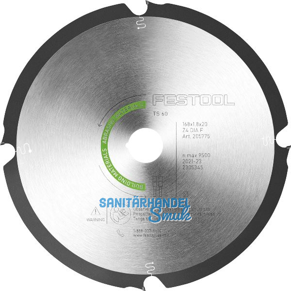 FESTOOL Diamant S�geblatt DIA � 168x1,8x20 Z�hne 4 Flachzahn negativ