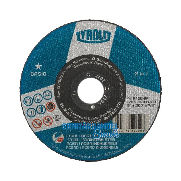 TYROLIT Trennscheibe gekr�pft Basic* 230 x 3,0 mm 2in1 Form 42
